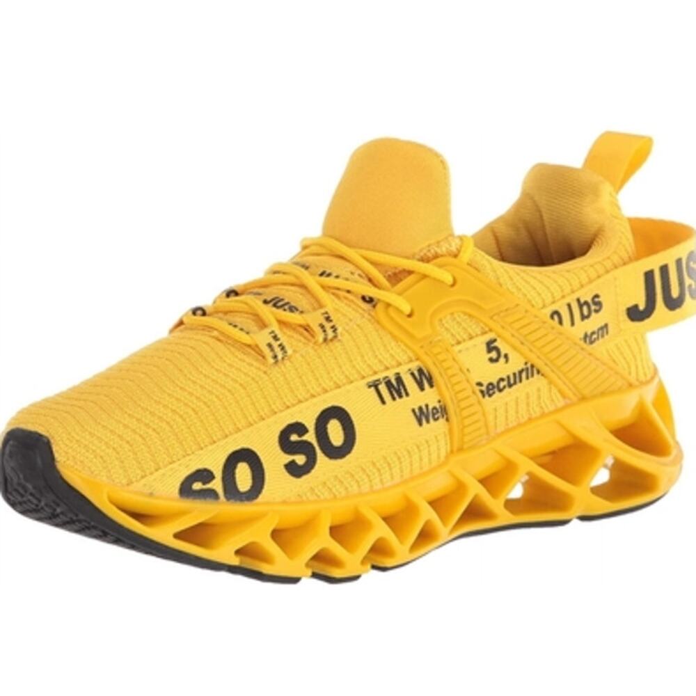 New JUST SO SO Men's Ginger Yellow Athletic Sneakers Shoes Size 43 US 9.5/10 - Picture 2 of 11